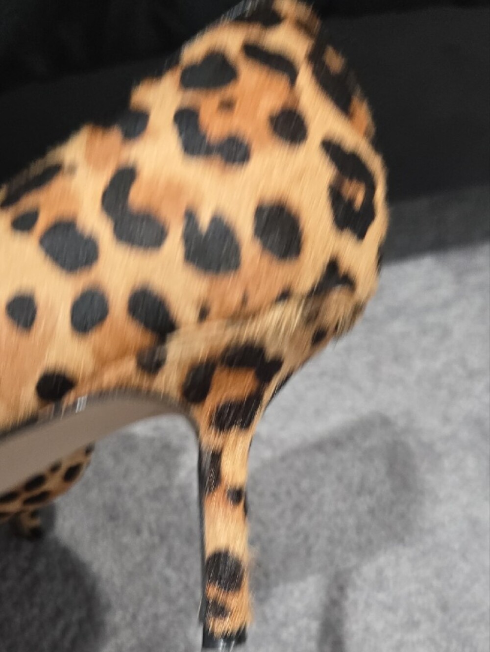 Nine West Leopard Spot Pointed Pumps - Tan & Black - Picture 6 of 9